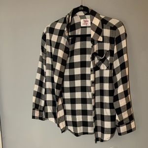 black and white plaid button down shirt